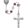 Jewelry&Medals Regers | Rosary - Pink Multi Tin Cut Crystal Rosary Boxed