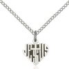 Jewelry&Medals Regers | Heart Of Jesus Cross Necklace Sterling Silver 18"