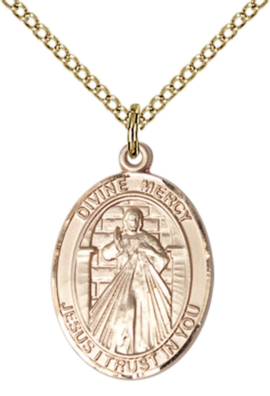 Jewelry&Medals Regers | Divine Mercy Medal - Gold Filled