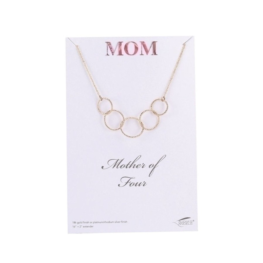 Jewelry&Medals Regers | Mother Of Four Necklace, Gold 16"L