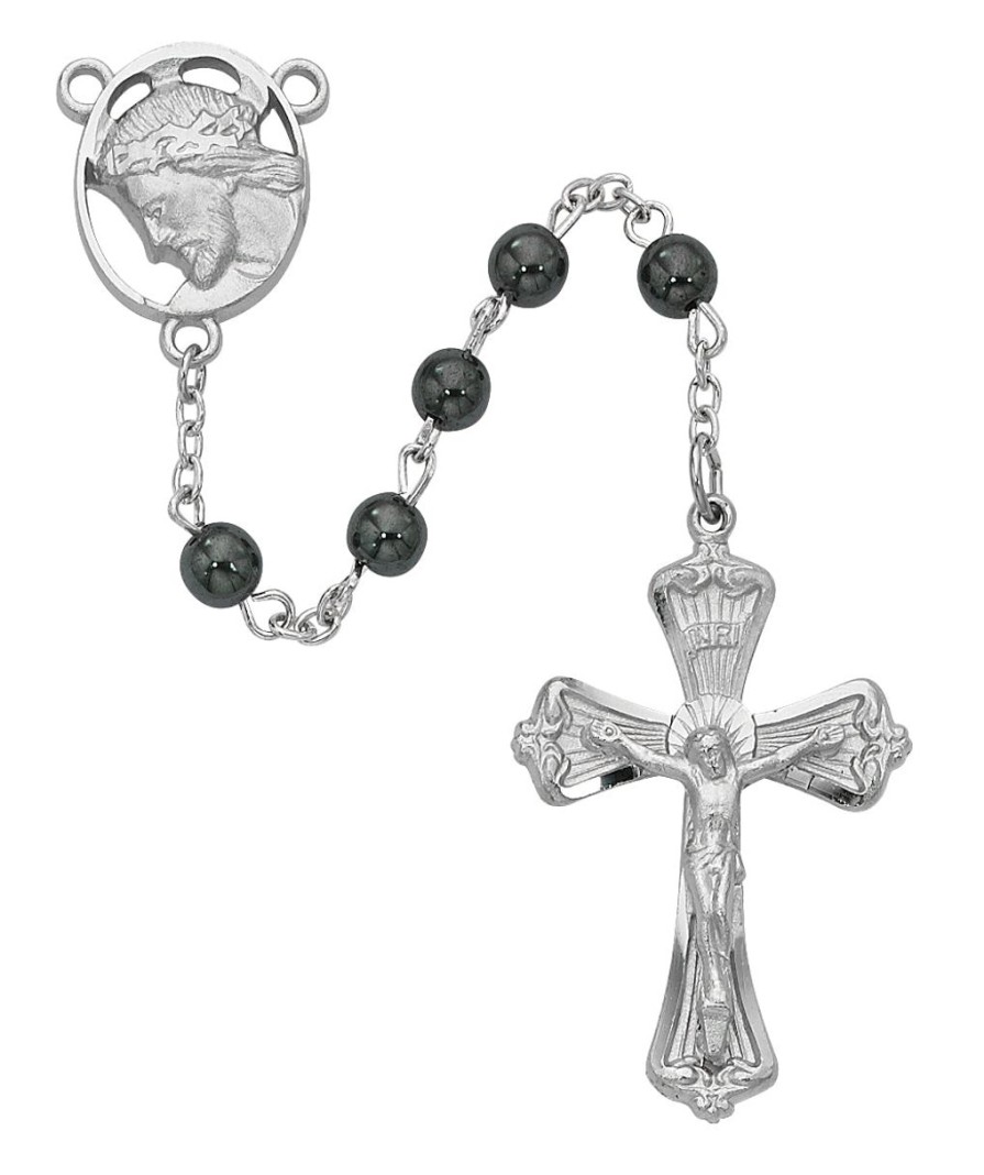 Rosaries Regers | Ecce Homo Rosary - Hematite Boxed