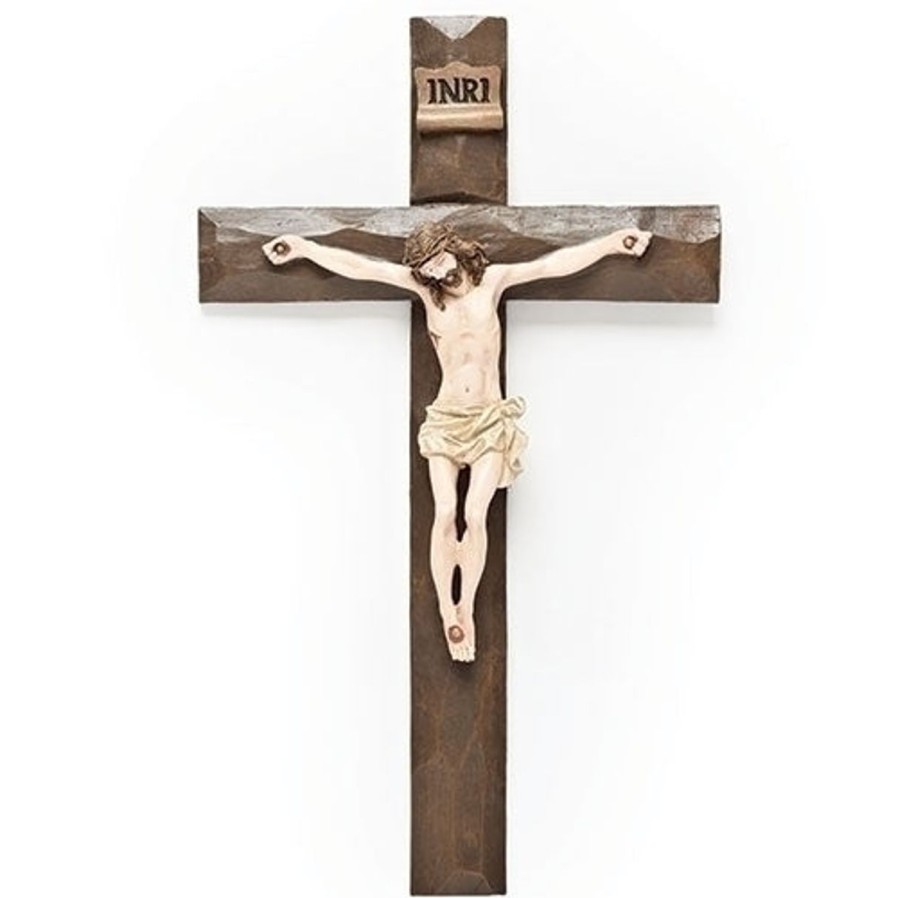 Crosses & Crucifixes Regers | Beveled Wall Crucifix 12"H