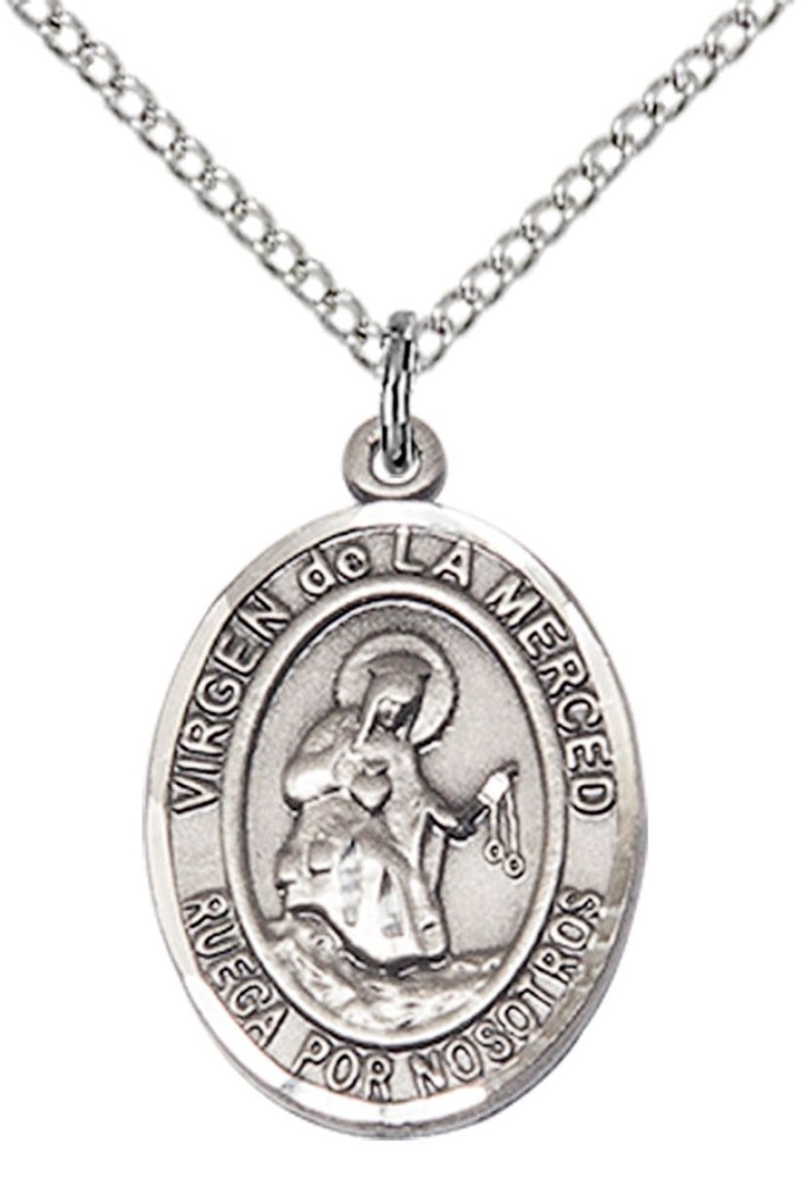 Jewelry&Medals Regers | Our Lady Of Mercy Necklace Sterling Silver 18"