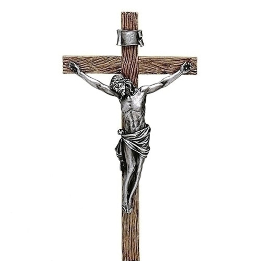 Crosses & Crucifixes Regers | Antiqued Silver Crucifix 20"H