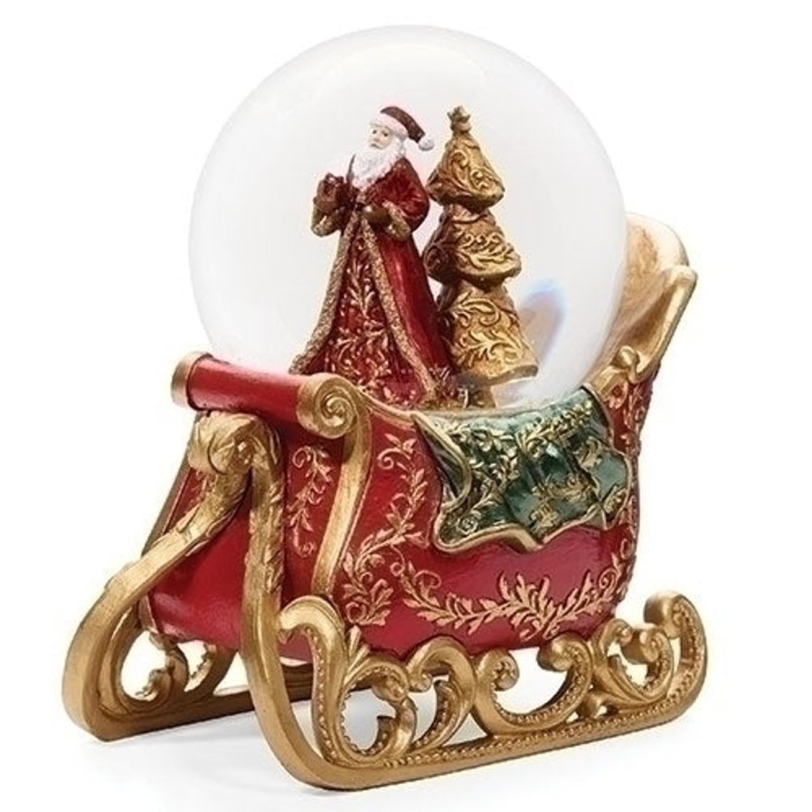 Christmas&Advent Regers | Santa Sleigh Musical Snow Globe 6.25"H