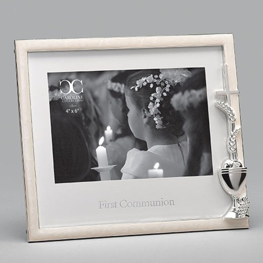 Occasions Regers Confirmation Frames Plaques & Keepsake Boxes | Communion Frame With Cross, Wheat, And Chalice 6.75"H