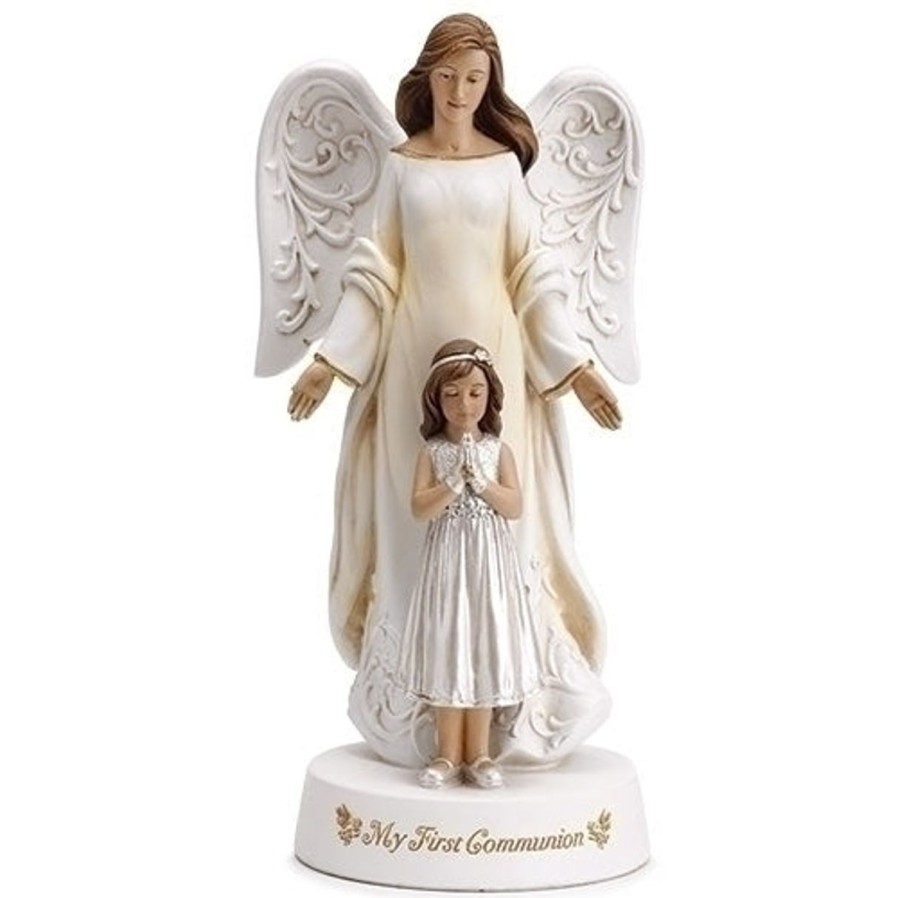 Occasions Regers Communion Statues | Angel With Girl Communion Figure 7.75"H