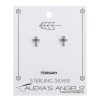 Jewelry&Medals Regers | Birthstone February Cross Earrings .375'H