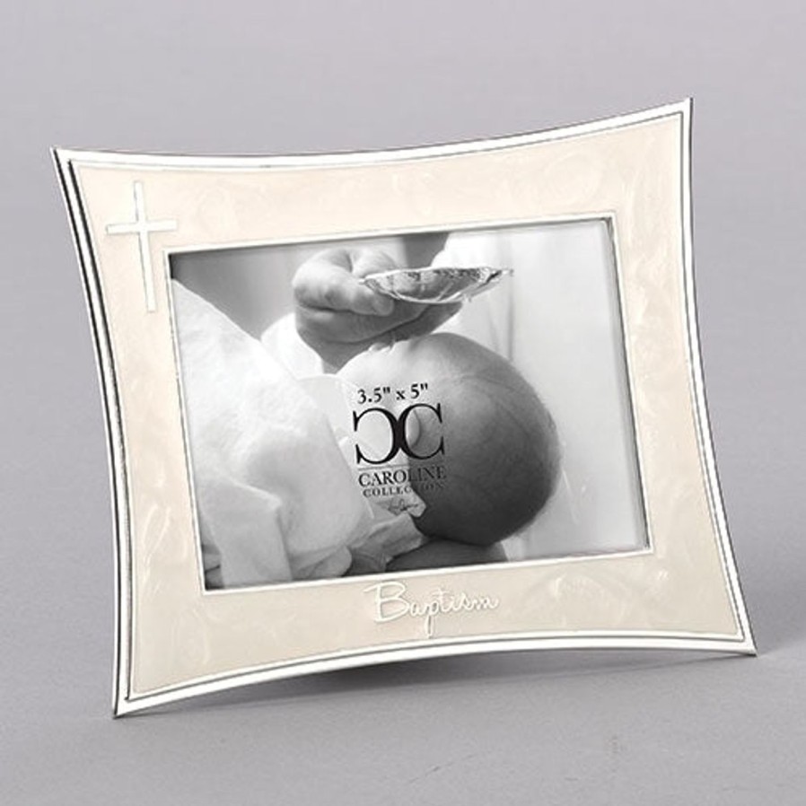 Occasions Regers Baby&Baptism Frames Plaques & Keepsake Boxes | Baptism Frame With Silver Cross 5.5"H