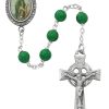 Rosaries Regers | Patrick Rosary - Green Shamrock St Patrick Rosary Boxed