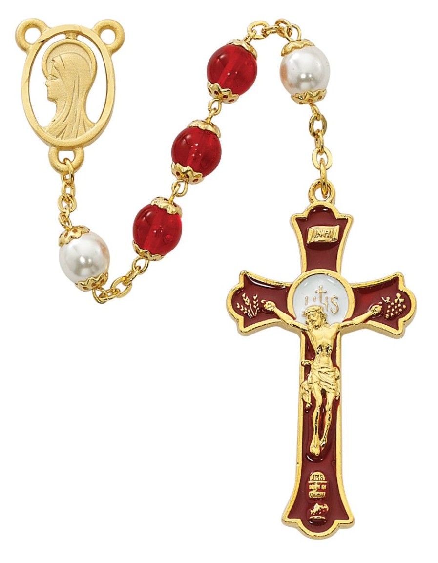 Jewelry&Medals Regers | Holy Mass Crucifix Rosary - Red Boxed