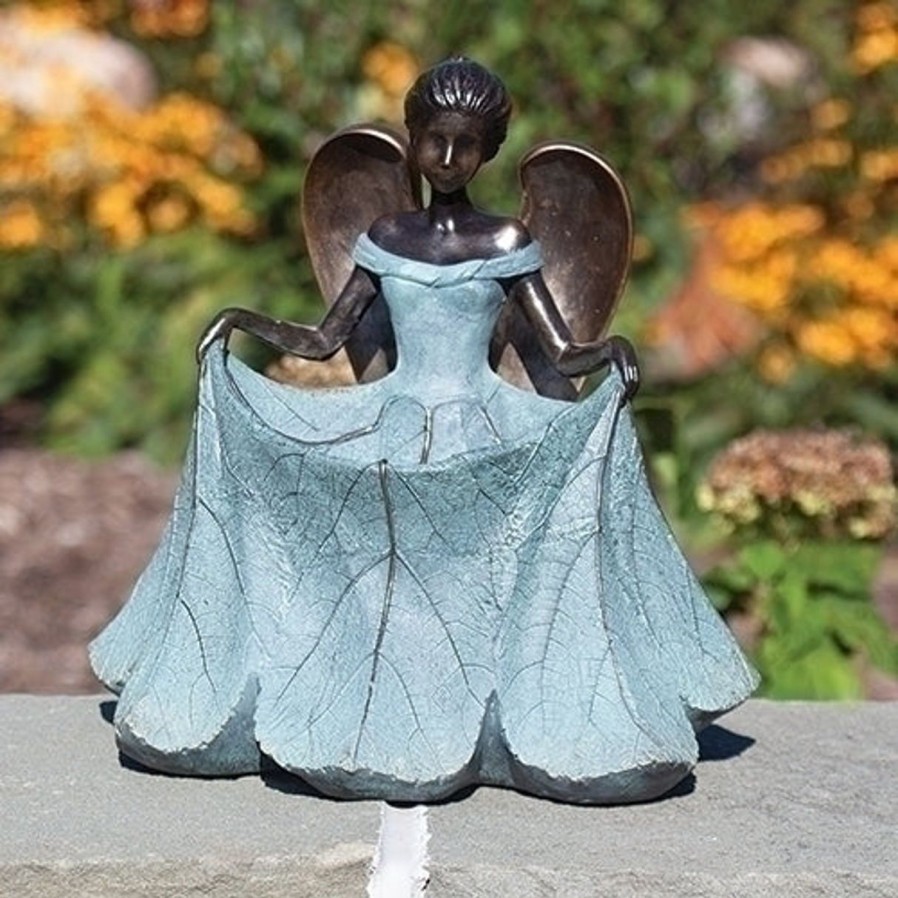 Gift Ideas&Other Regers | Angel Curtsy Bird Bath 13.25"H