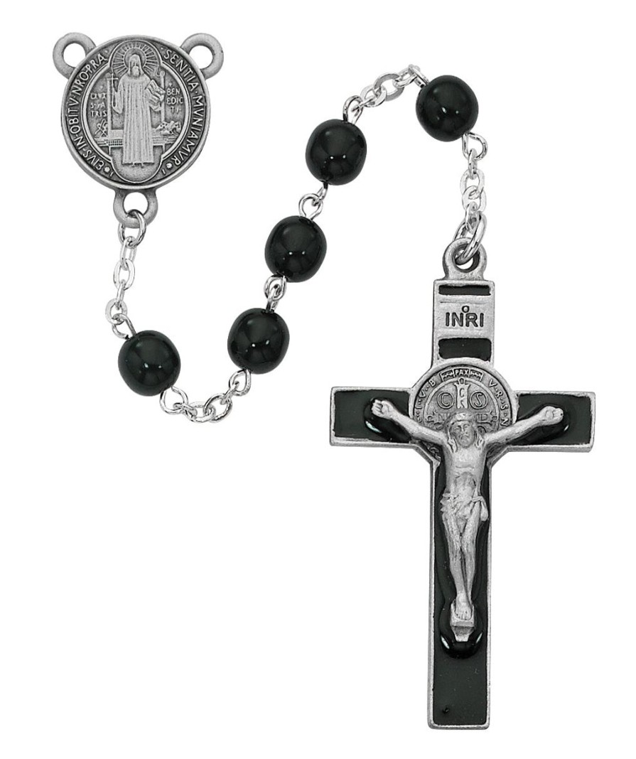 Rosaries Regers | Benedict Rosary - Black St. Benedict Rosary Boxed