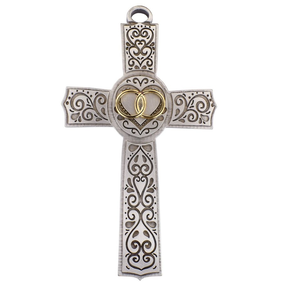 Occasions Regers Wedding&Anniversary Crosses & Crucifixes | Cross - 6In Pewter Filigree Wedding Cross Boxed