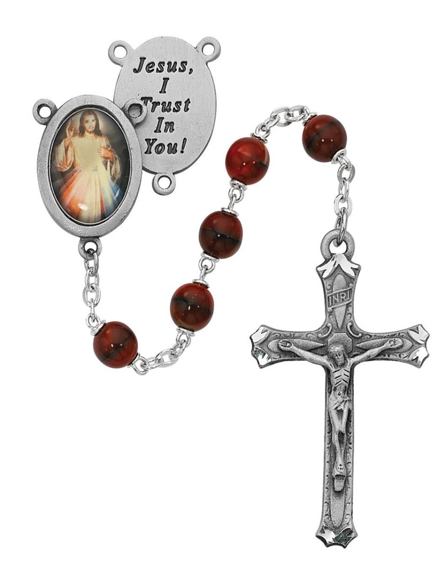 Rosaries Regers | Divine Mercy Rosary Rosary - Red And Black Boxed