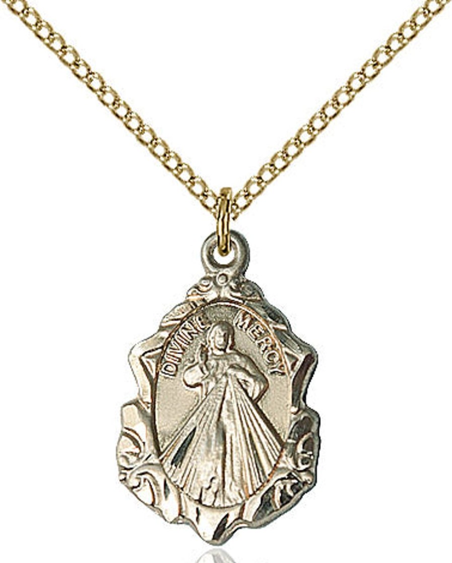 Jewelry&Medals Regers | Divine Mercy Necklace Gold Filled 18"