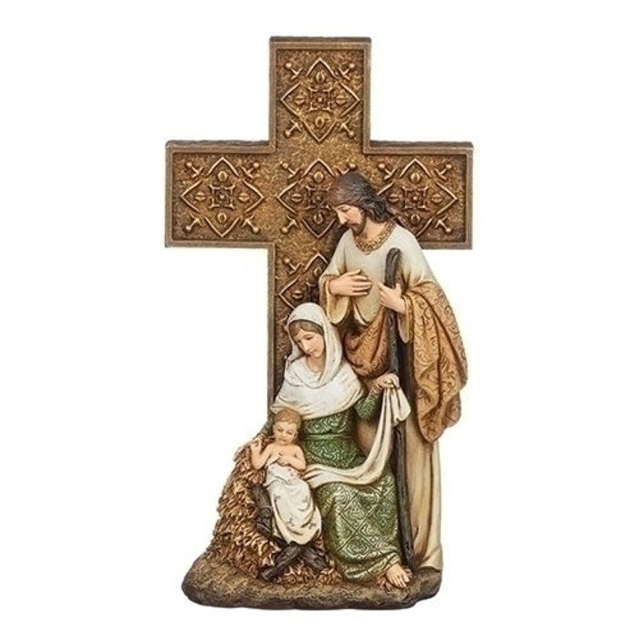 Crosses & Crucifixes Regers | Holy Family On Cross Base 10"H