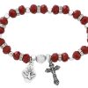 Occasions Regers Confirmation Rosaries Jewelry & Medals | Bracelet - Adult Red Holy Spirit Stretch Bracelet Carded