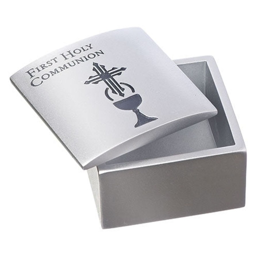 Occasions Regers Communion Frames Plaques & Keepsake Boxes | Communion Box Silver 2"H