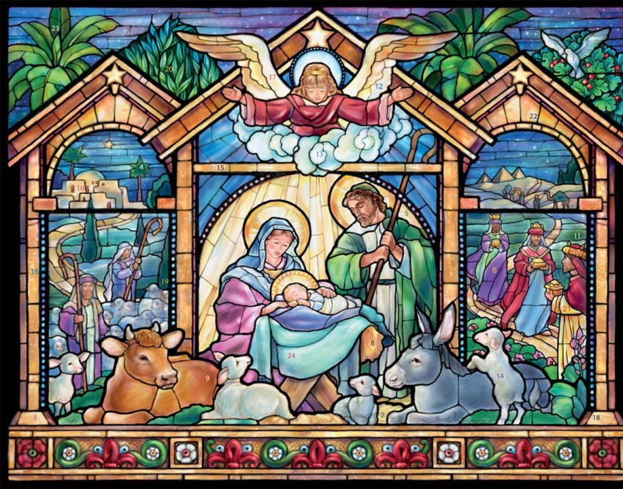 Christmas&Advent Regers | Stained Glass Nativity Advent Calendar