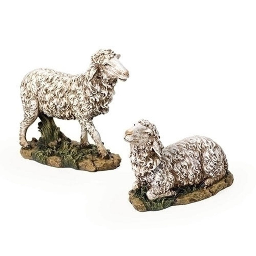 Christmas&Advent Regers | 2 Sheep Standing And Seated In Color 14.5" 2Pc Set