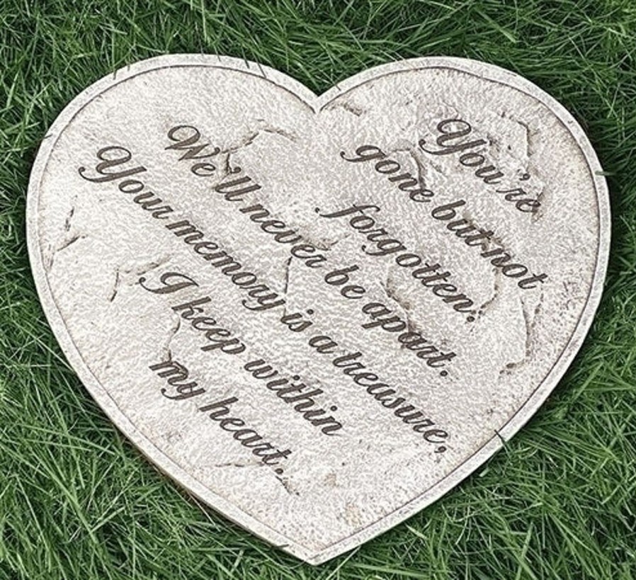 Occasions Regers Memorial Garden Statues | Heart Garden Stone With Verse 11"H