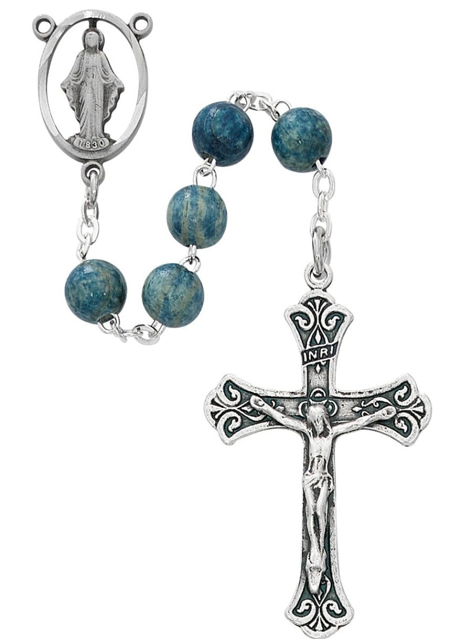 Jewelry&Medals Regers | Rosary - Light Blue Wood Rosary Boxed