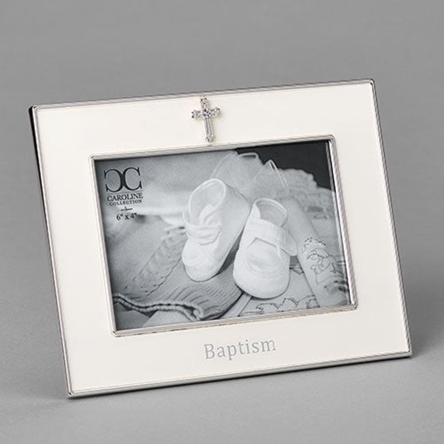 Occasions Regers Baby&Baptism Frames Plaques & Keepsake Boxes | Baptism Frame With Cross 6"H