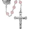 Rosaries Regers | Mother And Child Rosary - Pink Crystal Rosary Boxed