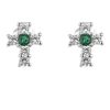 Jewelry&Medals Regers | Birthstone May Cross Earrings .375"H