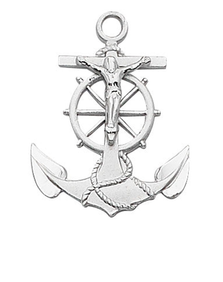 Jewelry&Medals Regers | Crucifix Anchor Necklace - Sterling Silver