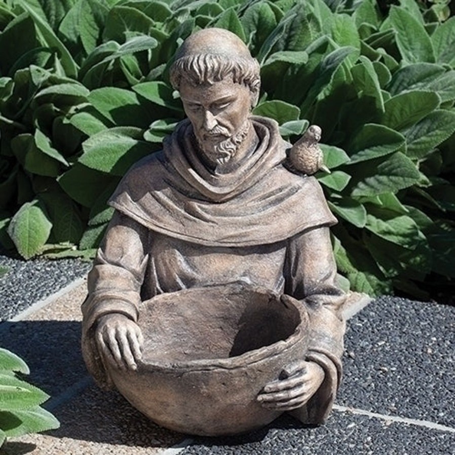 Gift Ideas&Other Regers | Francis - St. Francis Bird Bath 19"H