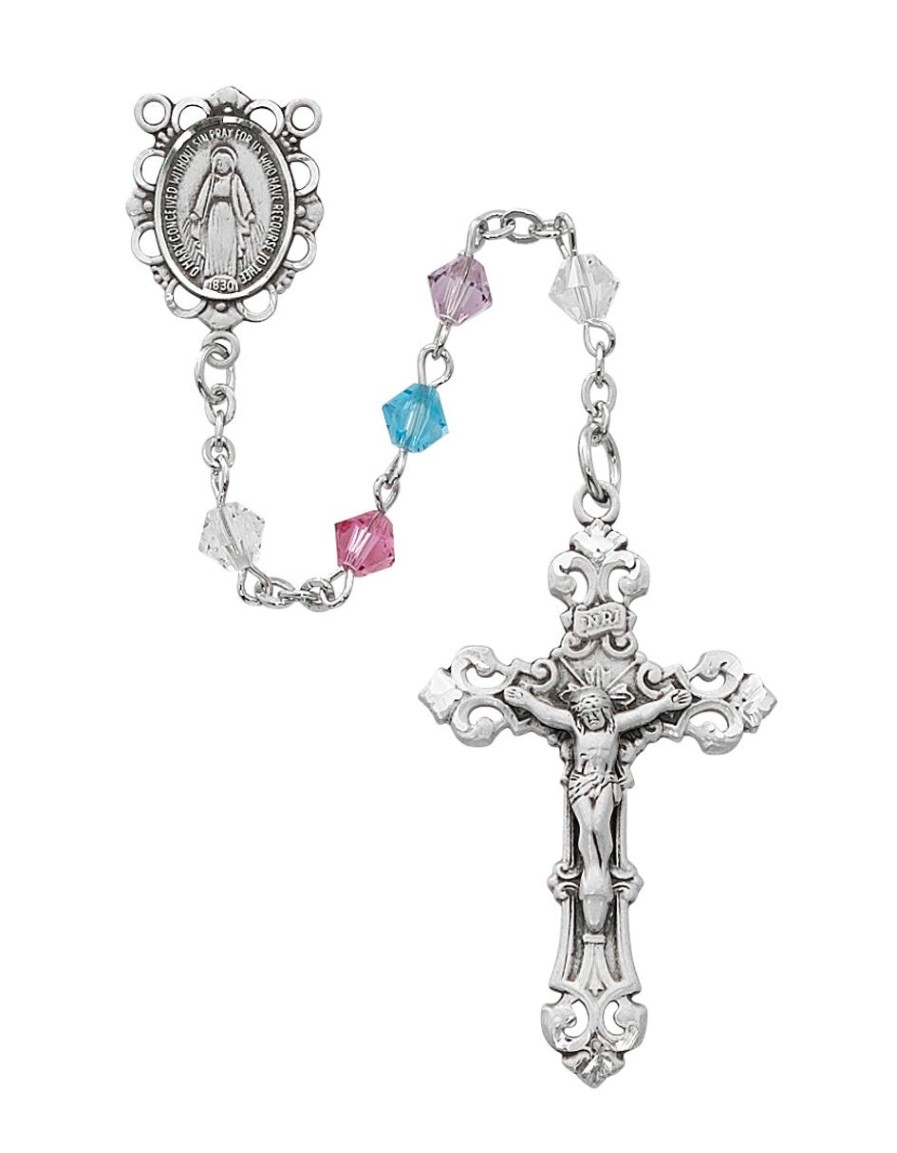 Jewelry&Medals Regers | Rosary - Multi Swarovski Crystal Bead Rosary Boxed